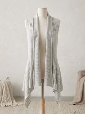 Miilla Clothing Light Gray Open-Front Knit Vest